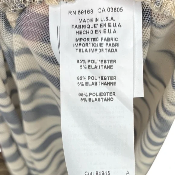 NWT Karen Kane Top Size M Animal Print Sheer Ruche Stretchy Y2K Long Sleeve - Picture 5 of 6